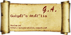 Gulyás Atália névjegykártya